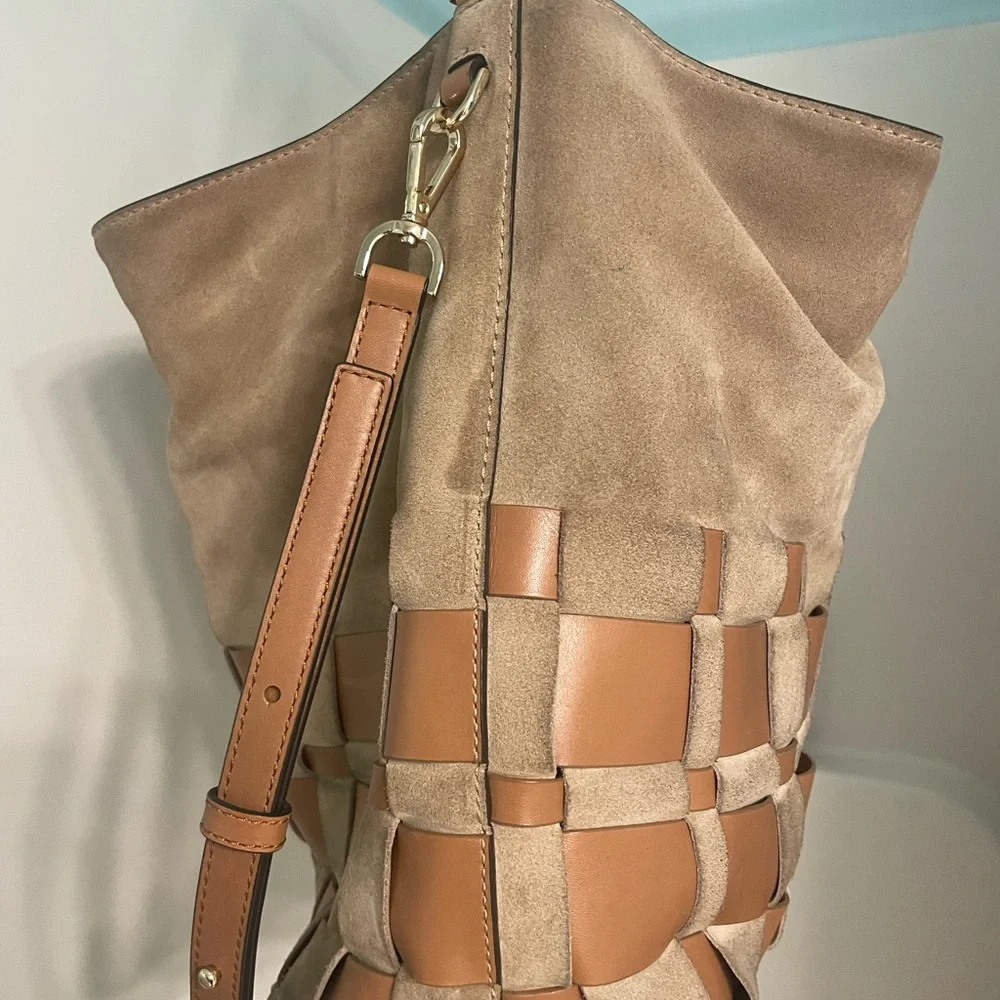 Michael Michael Kors Vivian Large Woven Suede Hobo - Picture 4 of 16